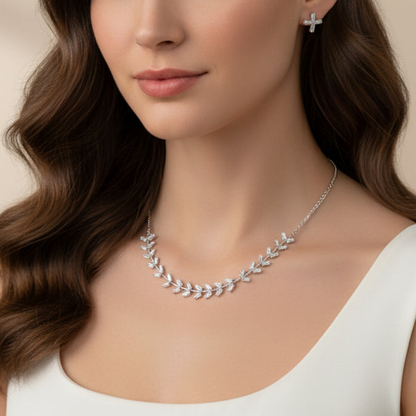 Crystal Leaf Necklace