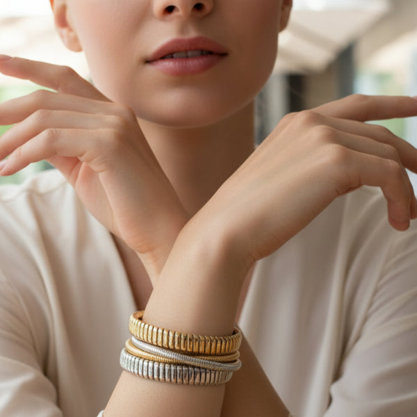 Two-Tone Snake Chain Bracelet