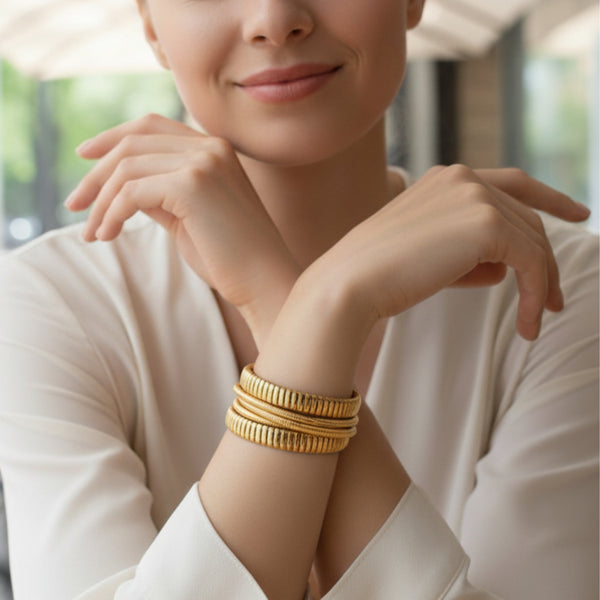 Gold Tubular Wrap Bangle