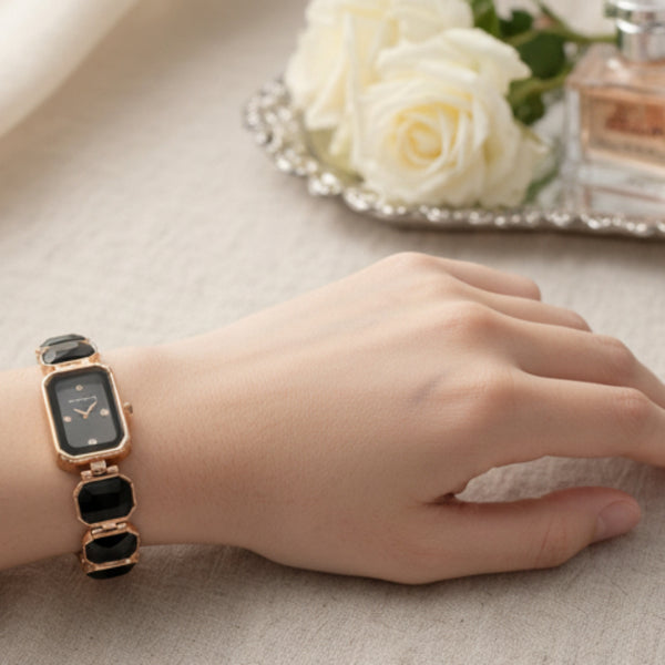 Black Crystal Wristwatch